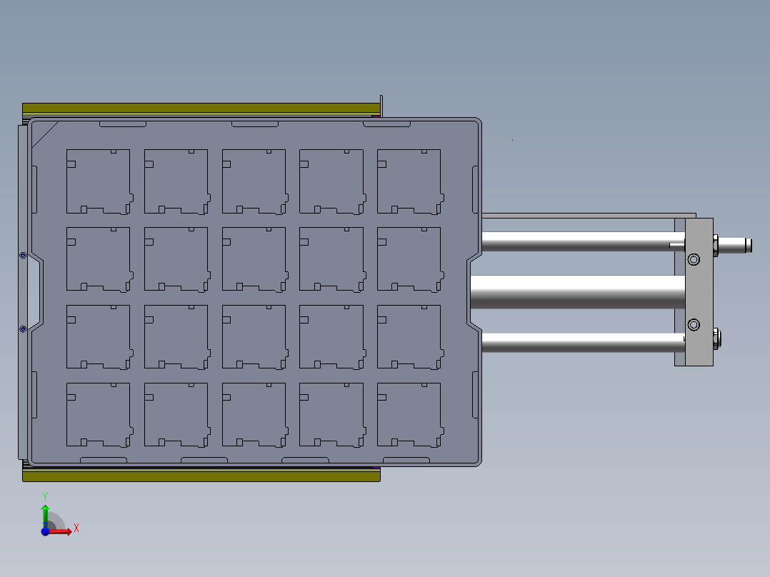 无杆气缸式送料机构前视图