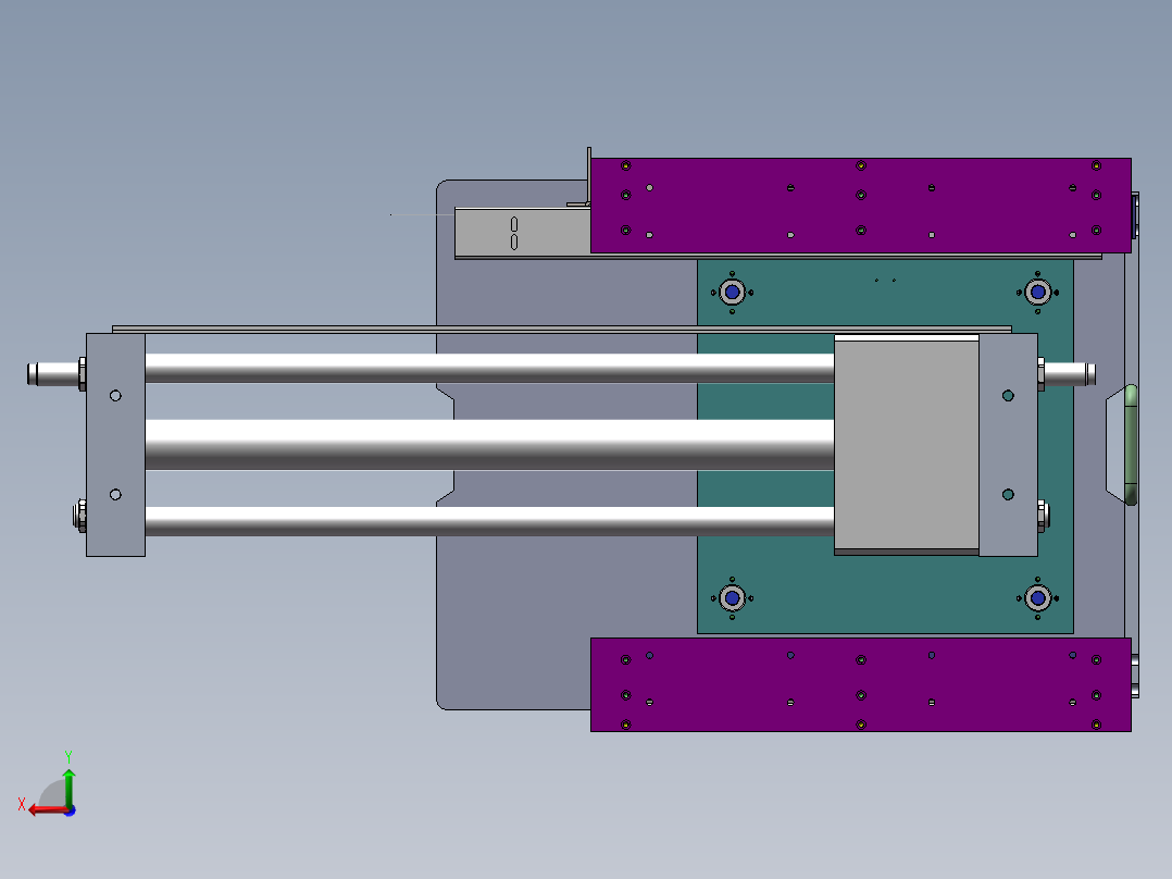 无杆气缸式送料机构后视图