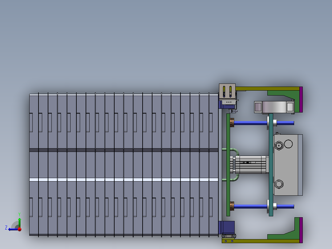 无杆气缸式送料机构右视图