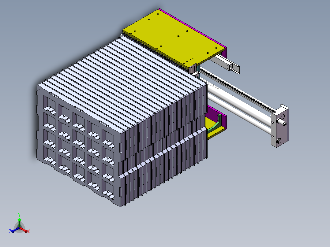无杆气缸式送料机构正等轴测图