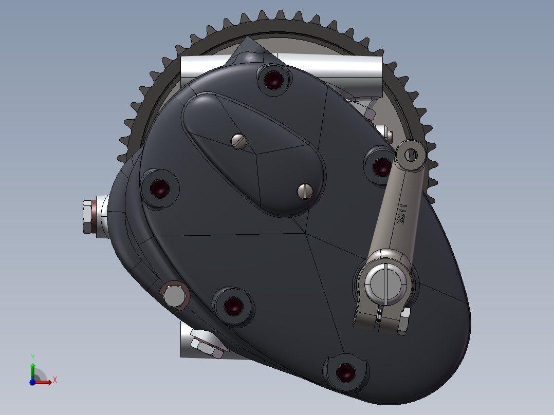 宝贝_Albion 5速度摩托车齿轮箱图纸前视图