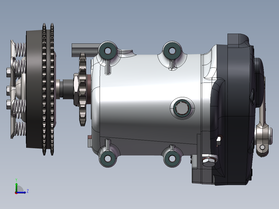 宝贝_Albion 5速度摩托车齿轮箱图纸左视图