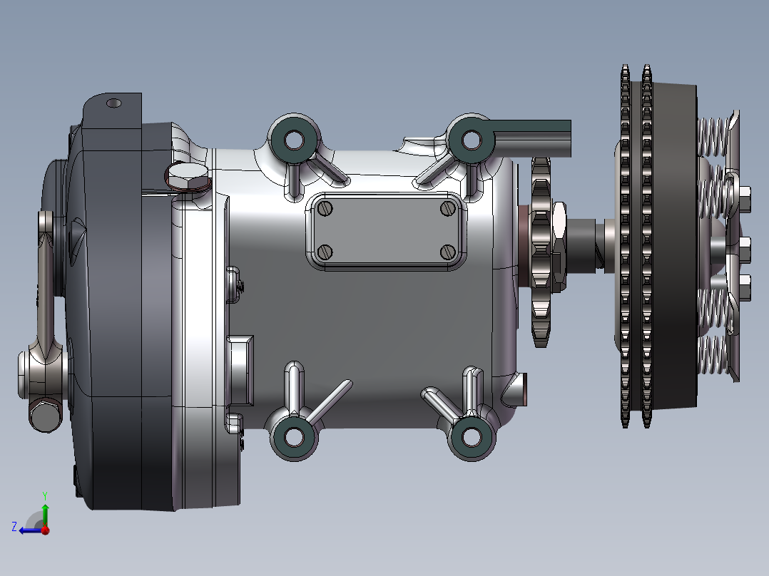 宝贝_Albion 5速度摩托车齿轮箱图纸右视图