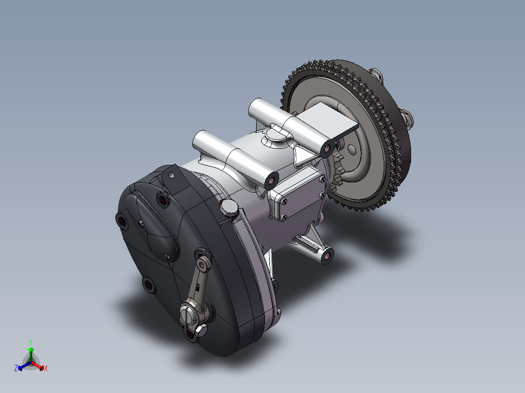 宝贝_Albion 5速度摩托车齿轮箱图纸正等轴测图