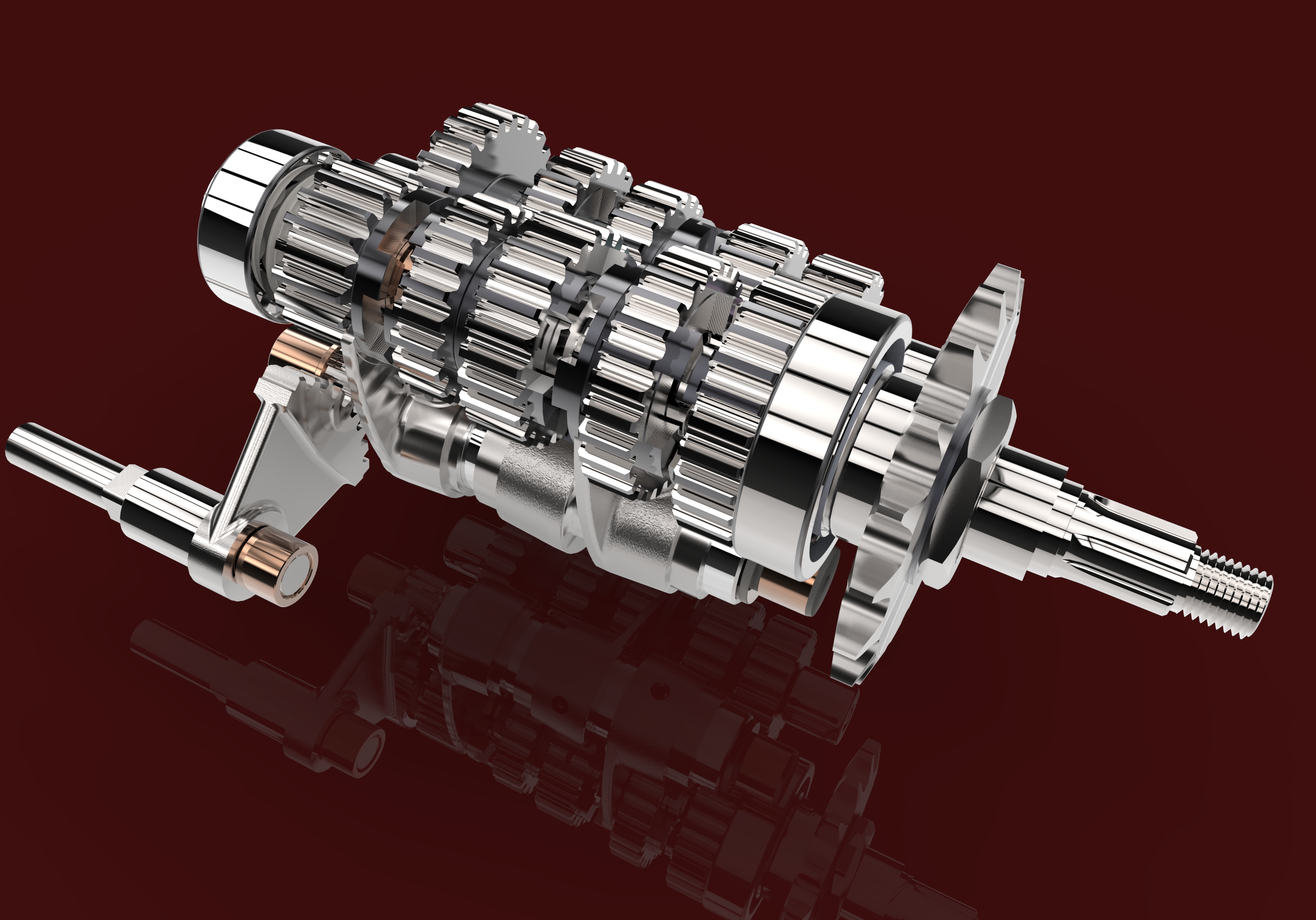 宝贝_Albion 5速度摩托车齿轮箱图纸