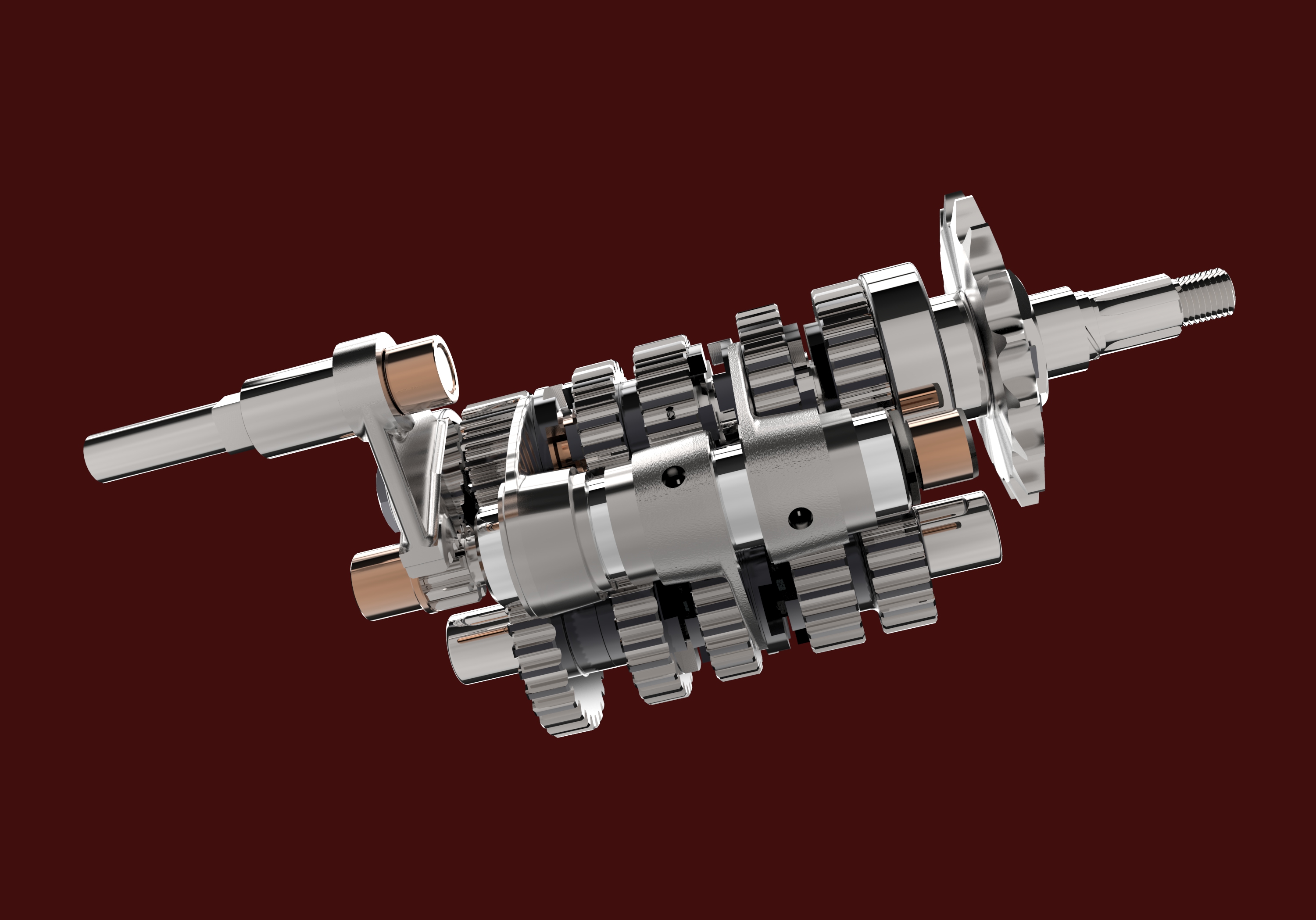 宝贝_Albion 5速度摩托车齿轮箱图纸