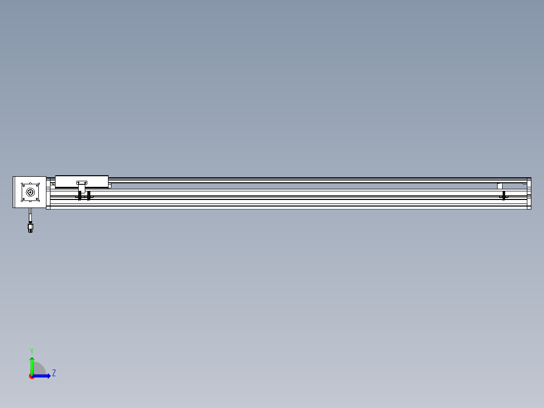 东锦同步带传动-直线滑台模组DH170B-L150-S1100-BL-P400W-C3左视图