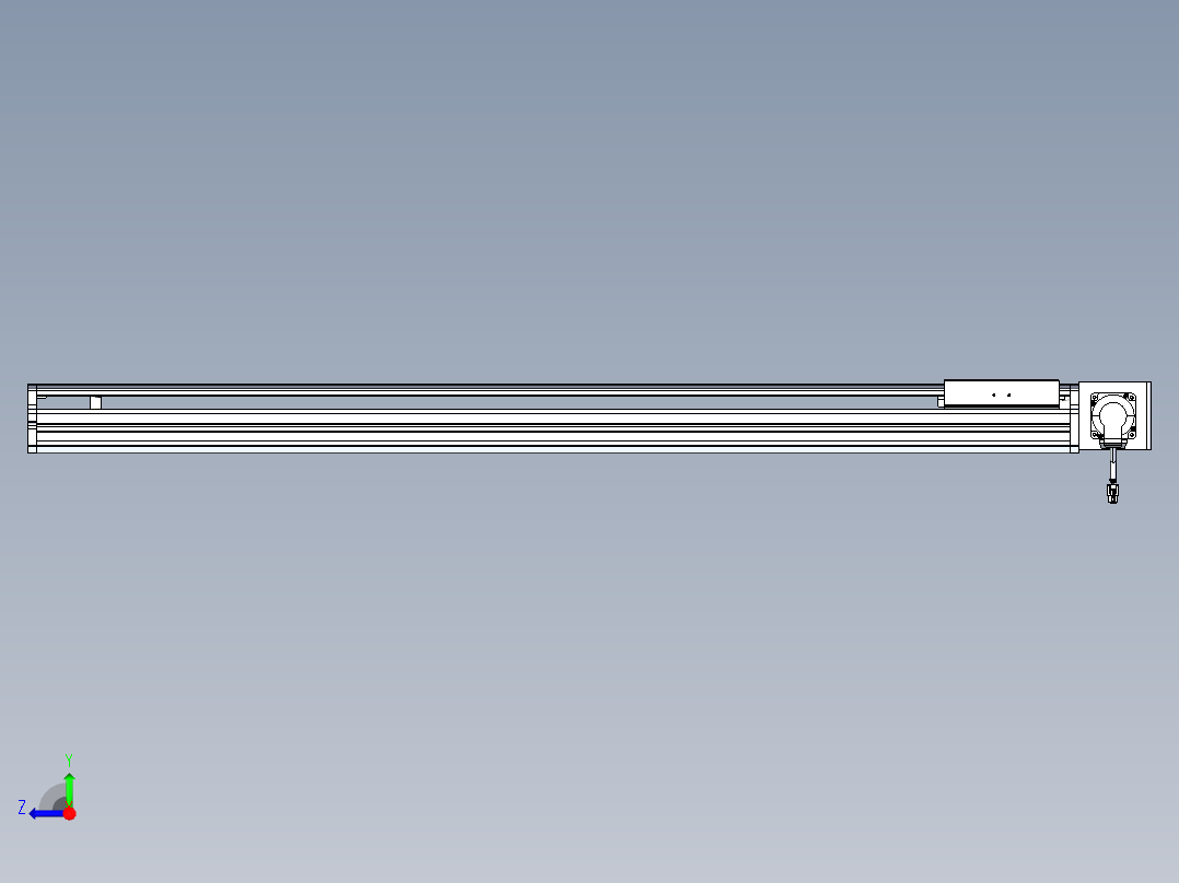 东锦同步带传动-直线滑台模组DH170B-L150-S1100-BL-P400W-C3右视图