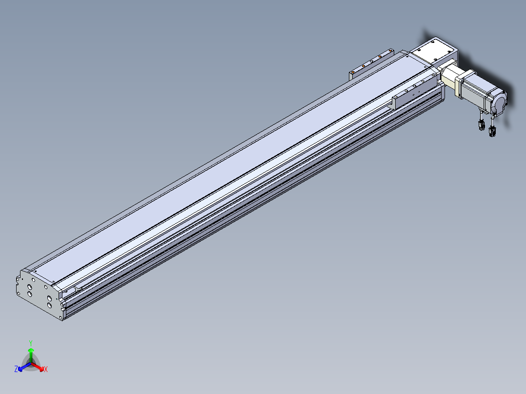 东锦同步带传动-直线滑台模组DH170B-L150-S1100-BL-P400W-C3正等轴测图