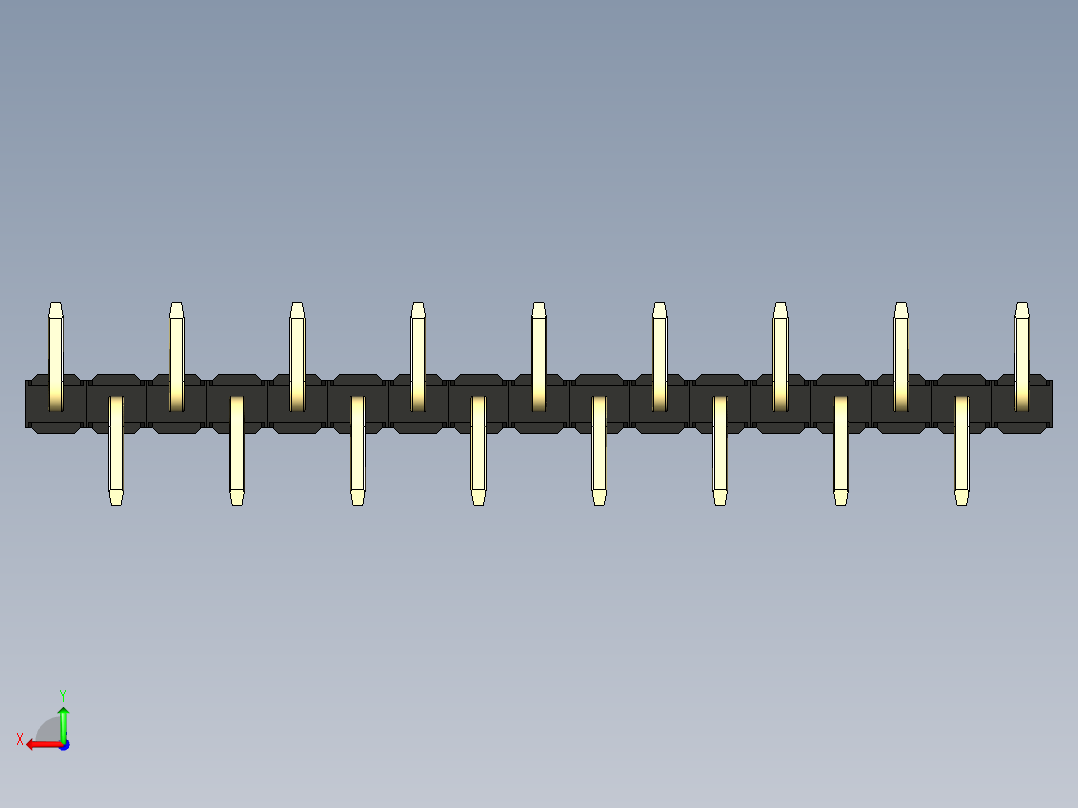 彩色公排针 100mil 2.54mm 系列-DS1022_black_17p_100mil_Type_SMT_R1_rev1.0后视图