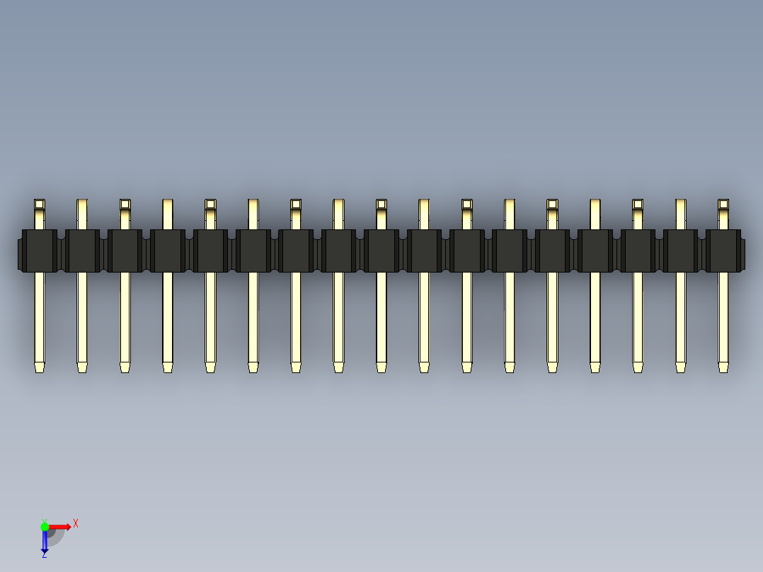 彩色公排针 100mil 2.54mm 系列-DS1022_black_17p_100mil_Type_SMT_R1_rev1.0俯视图
