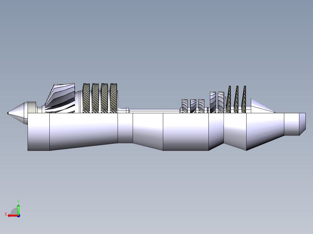 发动机涡轮330---模型格式为 catia后视图