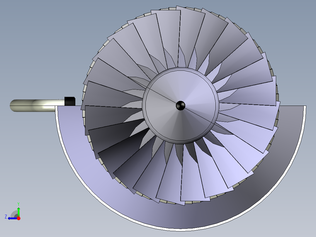 发动机涡轮330---模型格式为 catia右视图