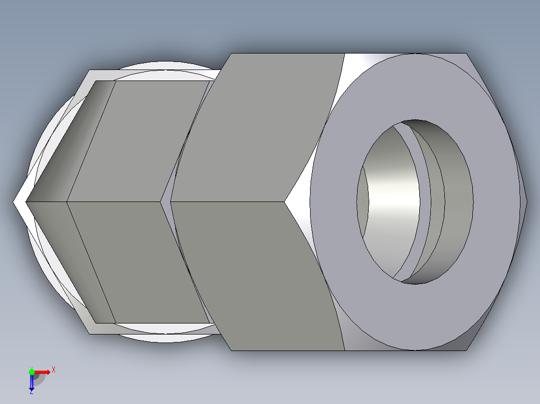 卡套式工业通用硬管接头EO_Adjustable_locknut_45_deg_elbow_VEE15LMCF俯视图