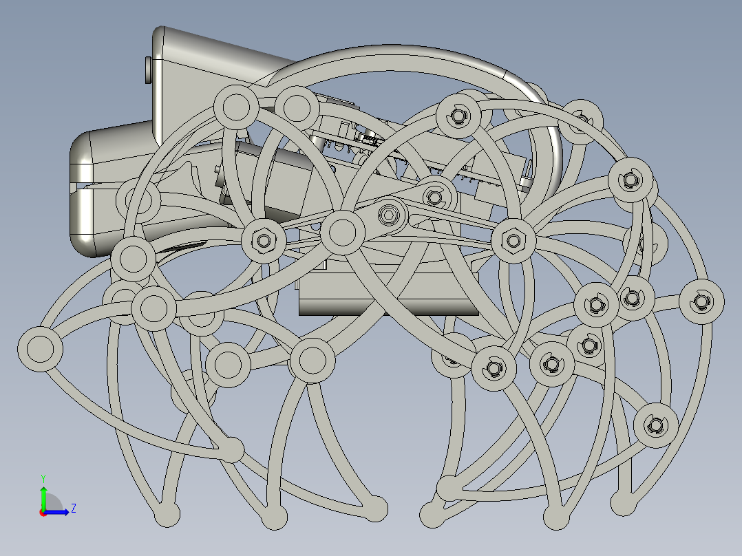 电控“风力仿生兽”玩具爬行机器人左视图