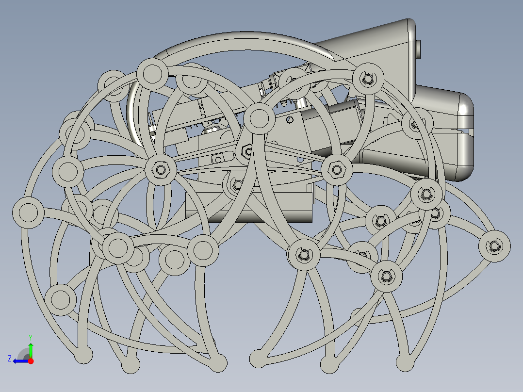 电控“风力仿生兽”玩具爬行机器人右视图