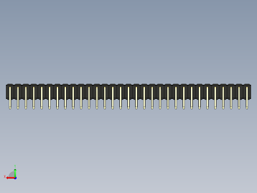 彩色公排针 100mil 2.54mm 系列-DS1022_black_2x31p_100mil_TypeD_rev1.0后视图