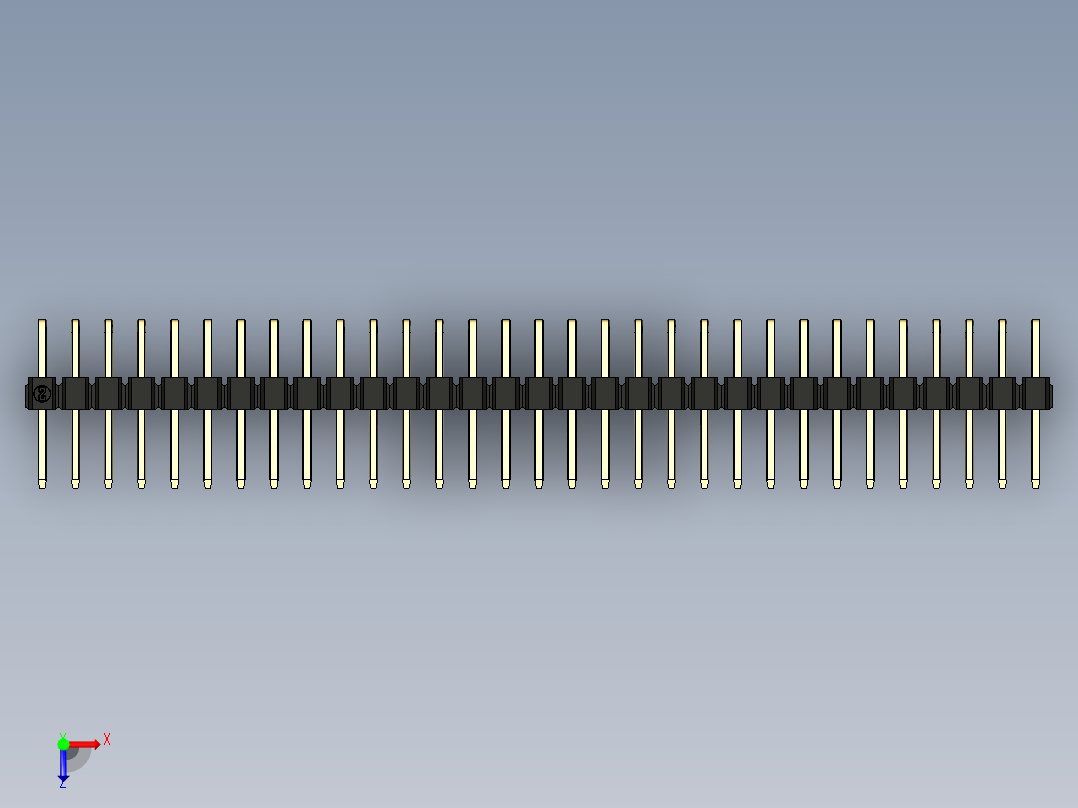 彩色公排针 100mil 2.54mm 系列-DS1022_black_2x31p_100mil_TypeD_rev1.0俯视图