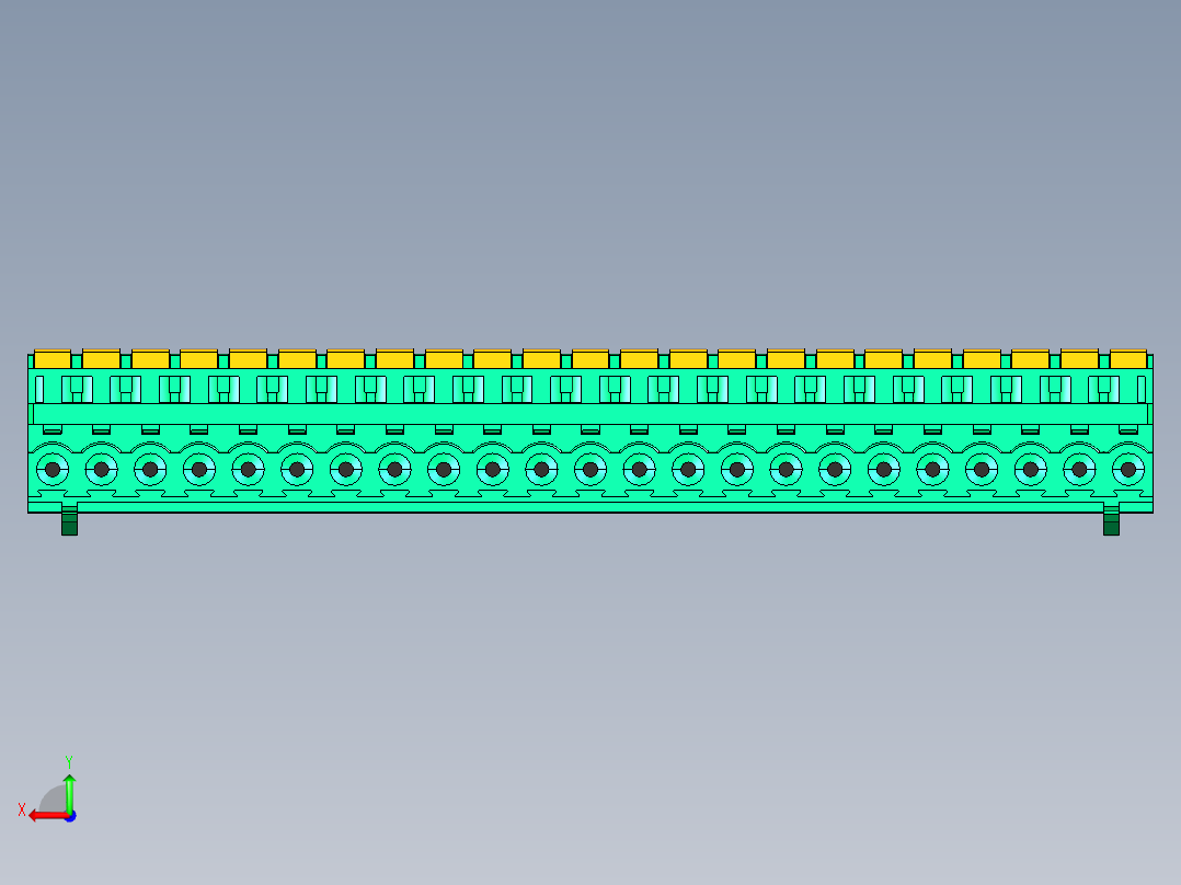 DEGSON 2EDG 系列 5.0mm 可插拔接线端子组-2EDGKDB-5.0-23P-14-00AH后视图
