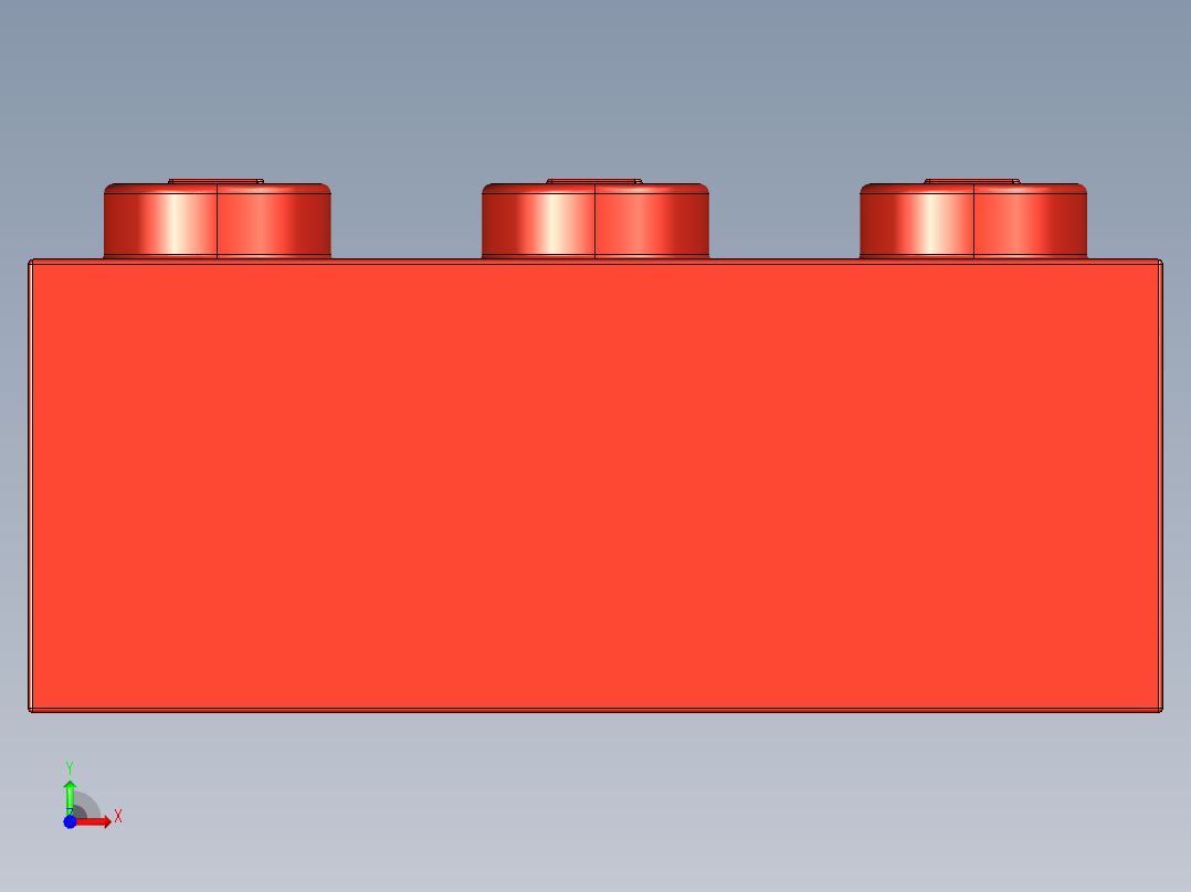 乐高套装 4421基本积木-300221 Bright Red Brick 2 x 3.STEP前视图