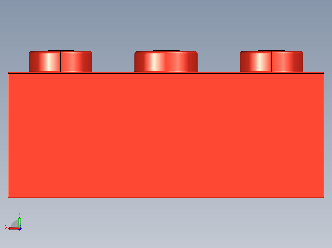 乐高套装 4421基本积木-300221 Bright Red Brick 2 x 3.STEP后视图