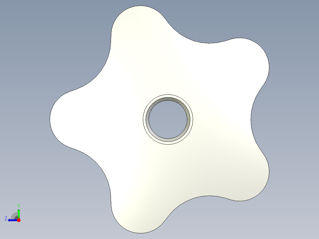 星型把手VC.254-3D多系列多零件图纸模型右视图