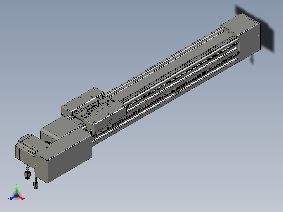威洛博直线电机模组EB8-L100-S500-BL-P75-MS3正等轴测图