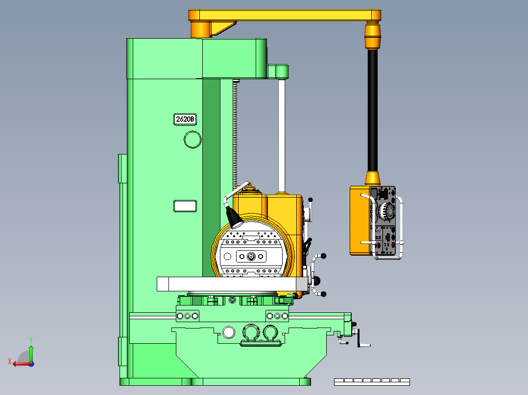 Milling Machine 2620В铣床step后视图
