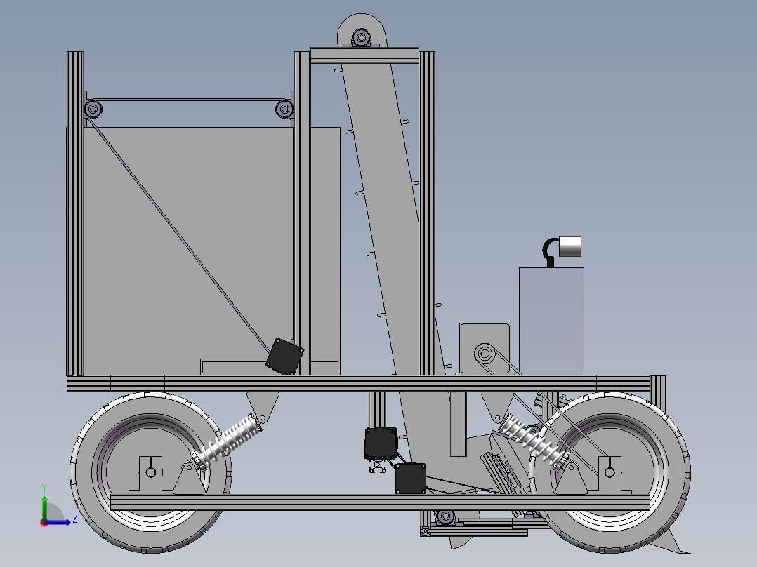 沙滩垃圾自动清理车sw16可编辑左视图