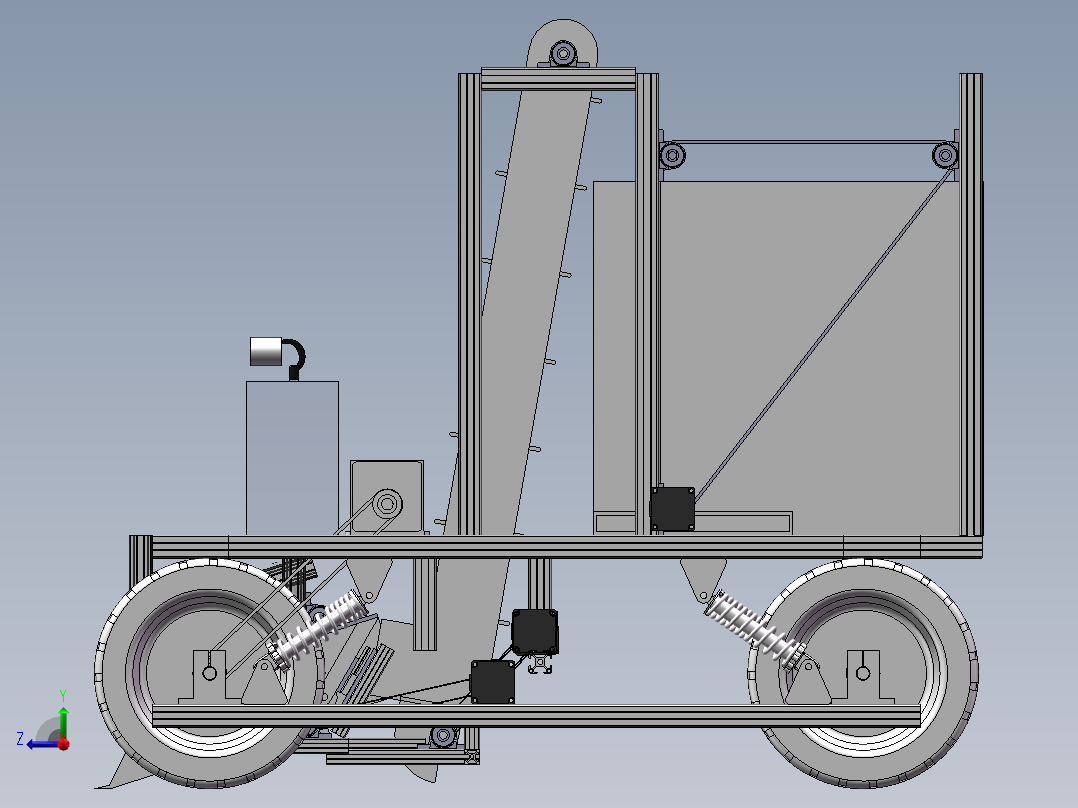 沙滩垃圾自动清理车sw16可编辑右视图
