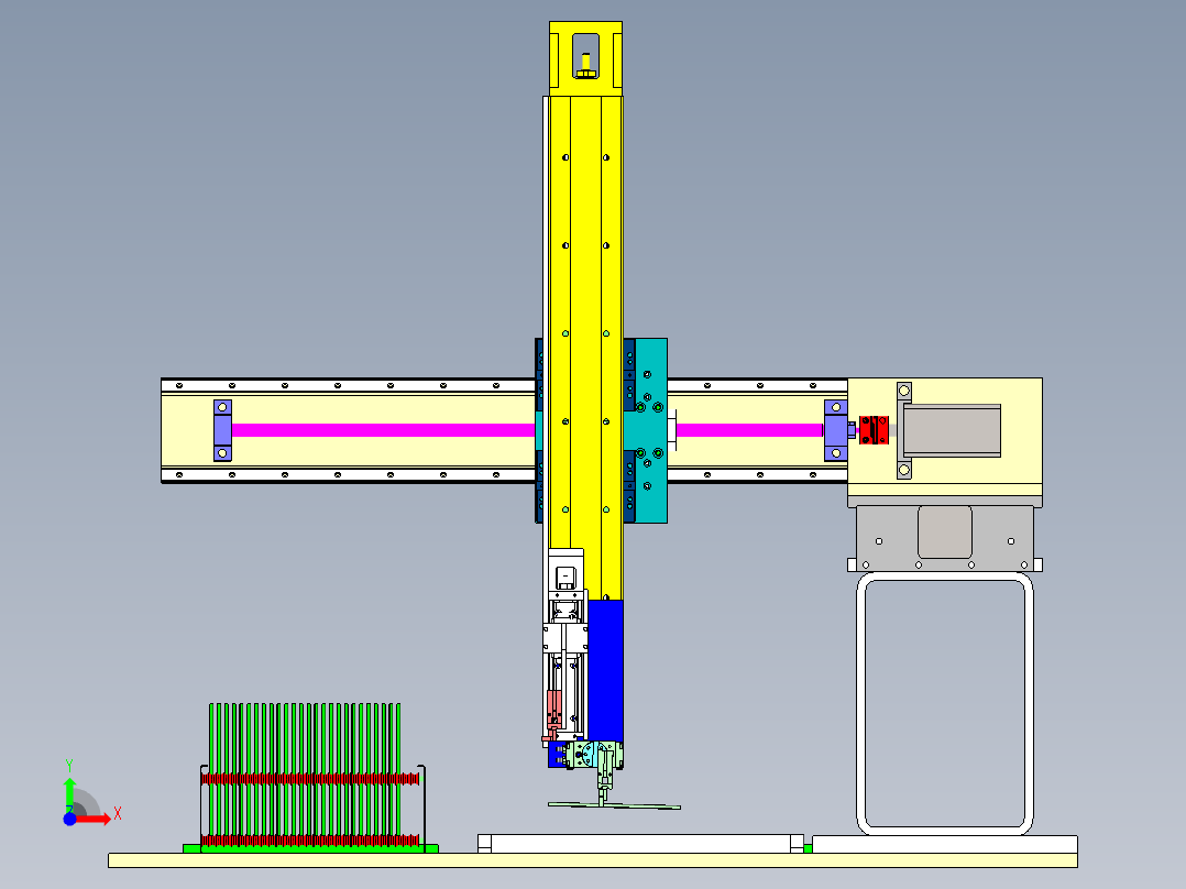 小片玻璃移栽机械手sw18可编辑前视图