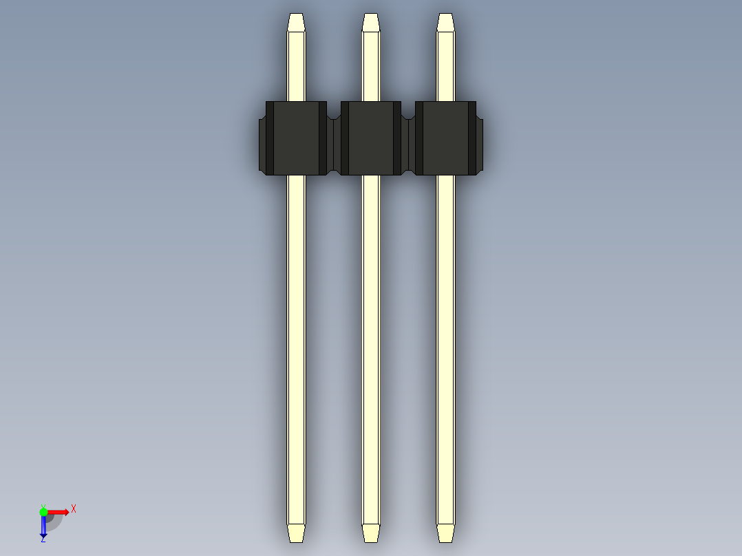 彩色公头100mil（2.54mm）系列-DS1021_black_3x03p_100mil_Type5_rev1.0俯视图
