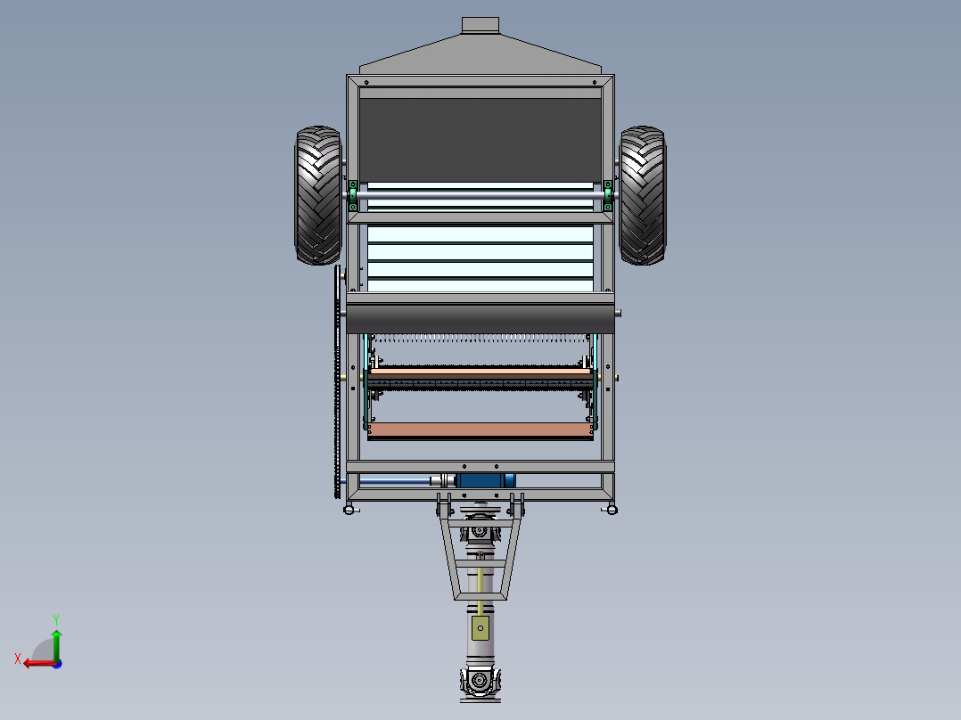 牵引式洋甘菊采收机后视图