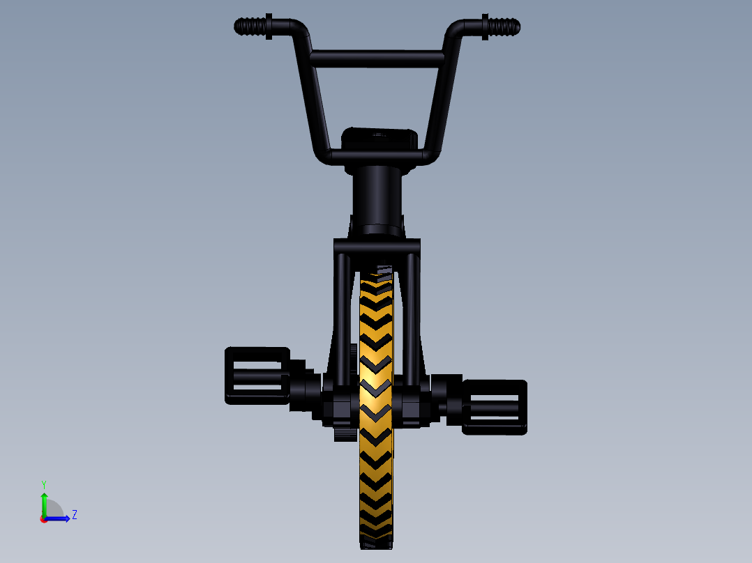 2---自行车STEP三维图纸模型设计图纸左视图