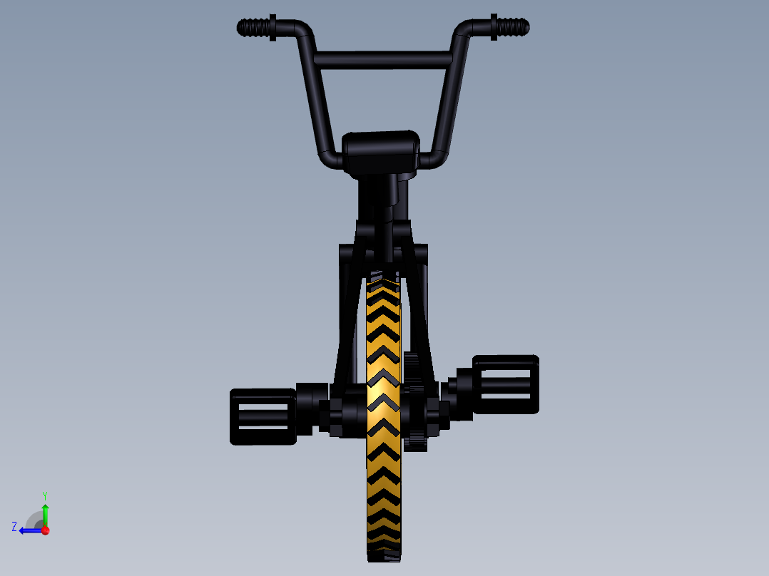 2---自行车STEP三维图纸模型设计图纸右视图