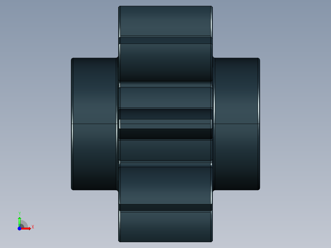 3647 - 4120181 Black Technic Gear 8 Tooth.STEP前视图