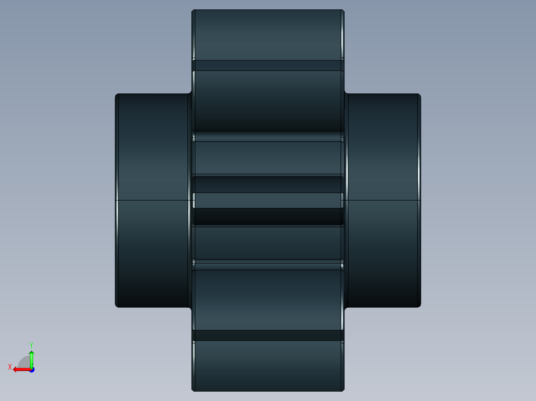 3647 - 4120181 Black Technic Gear 8 Tooth.STEP后视图