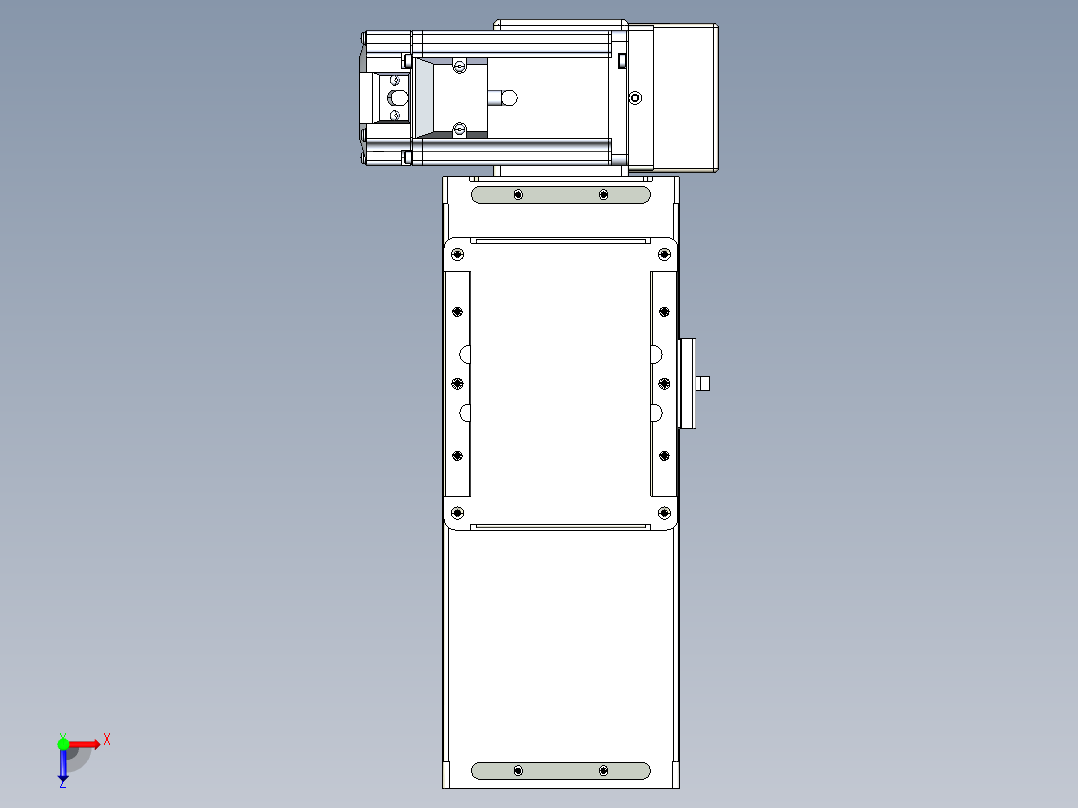 同步带全封闭直线模组TPA-HCB-105D-90-L50-LU-Y-P20-N3俯视图
