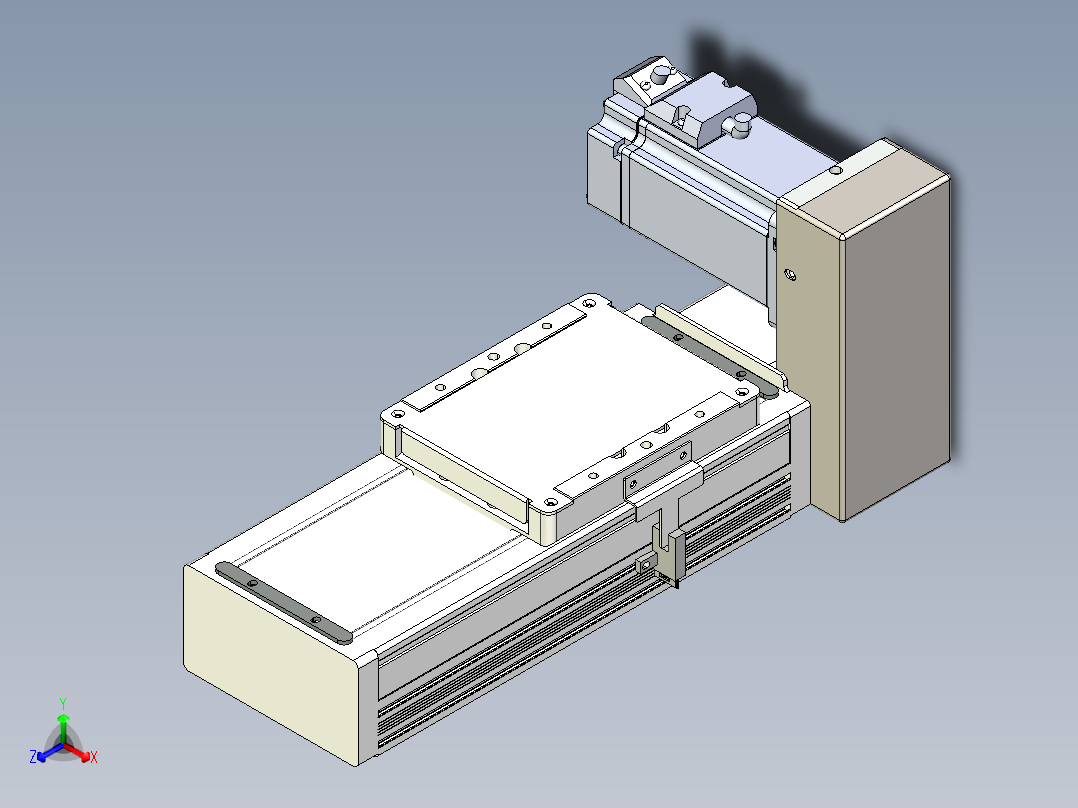 同步带全封闭直线模组TPA-HCB-105D-90-L50-LU-Y-P20-N3正等轴测图
