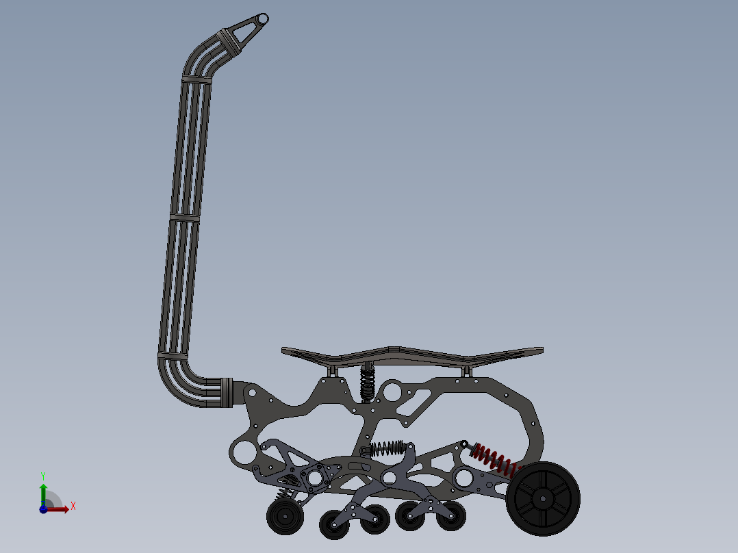 全地形履带越滑板车结构前视图