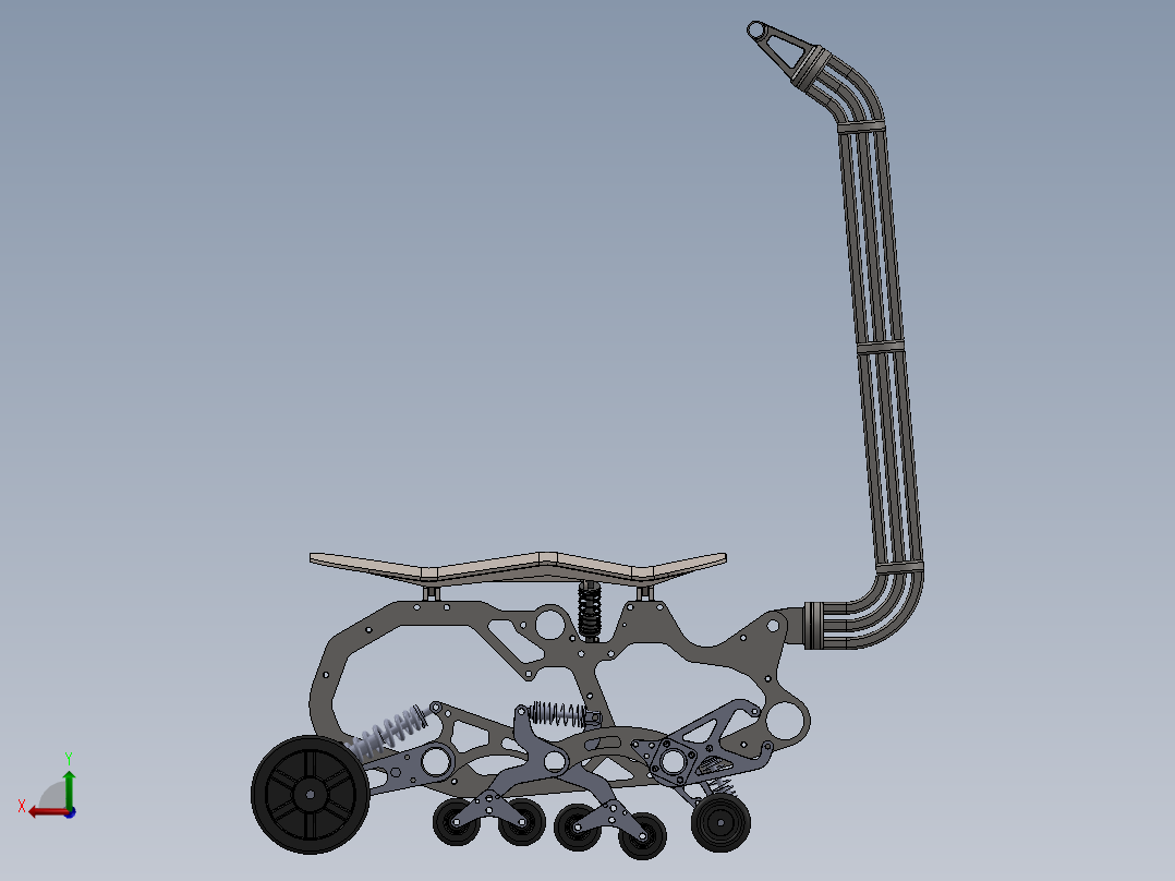 全地形履带越滑板车结构后视图