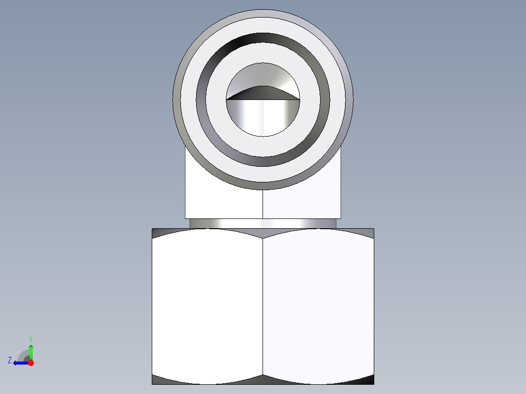 卡套式工业通用硬管接头EO_Swivel_nut_elbow_EW14SOMDCF右视图