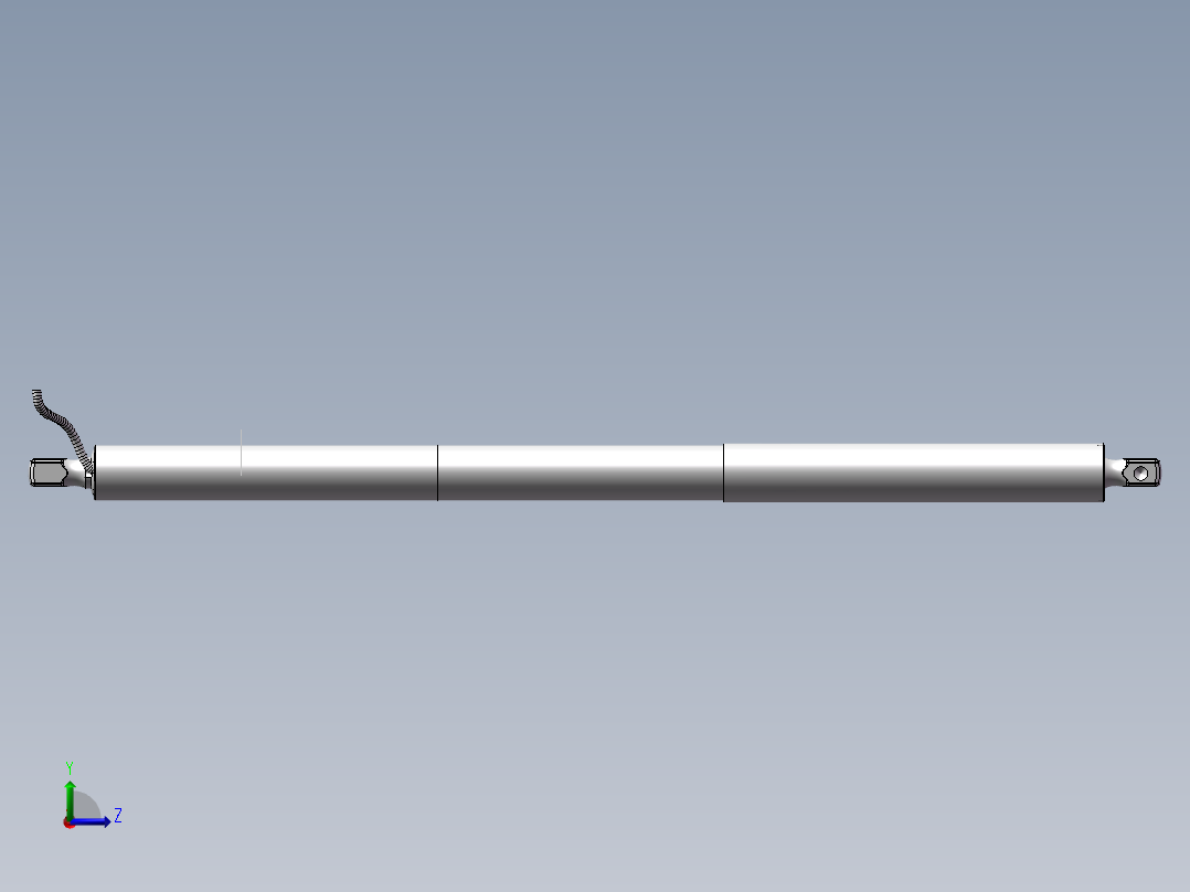 某款电动尾门撑杆结构图左视图