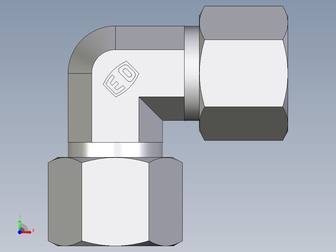 卡套式工业通用硬管接头EO_Union_elbow_W14S71前视图
