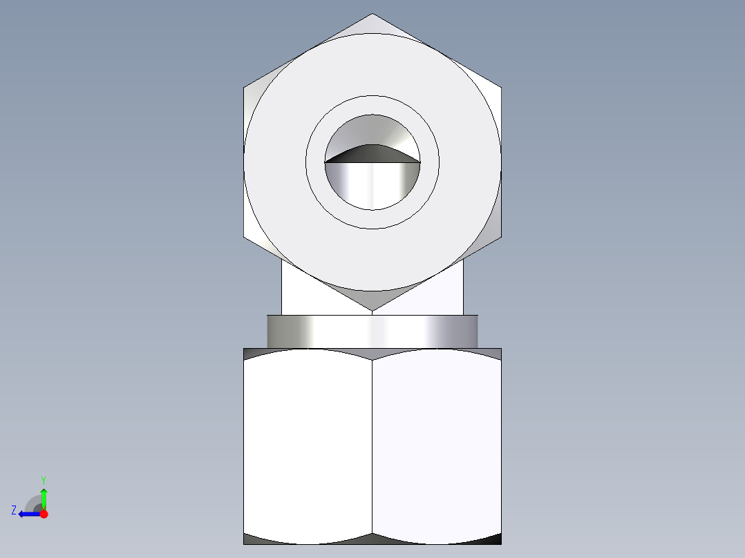 卡套式工业通用硬管接头EO_Union_elbow_W14S71右视图