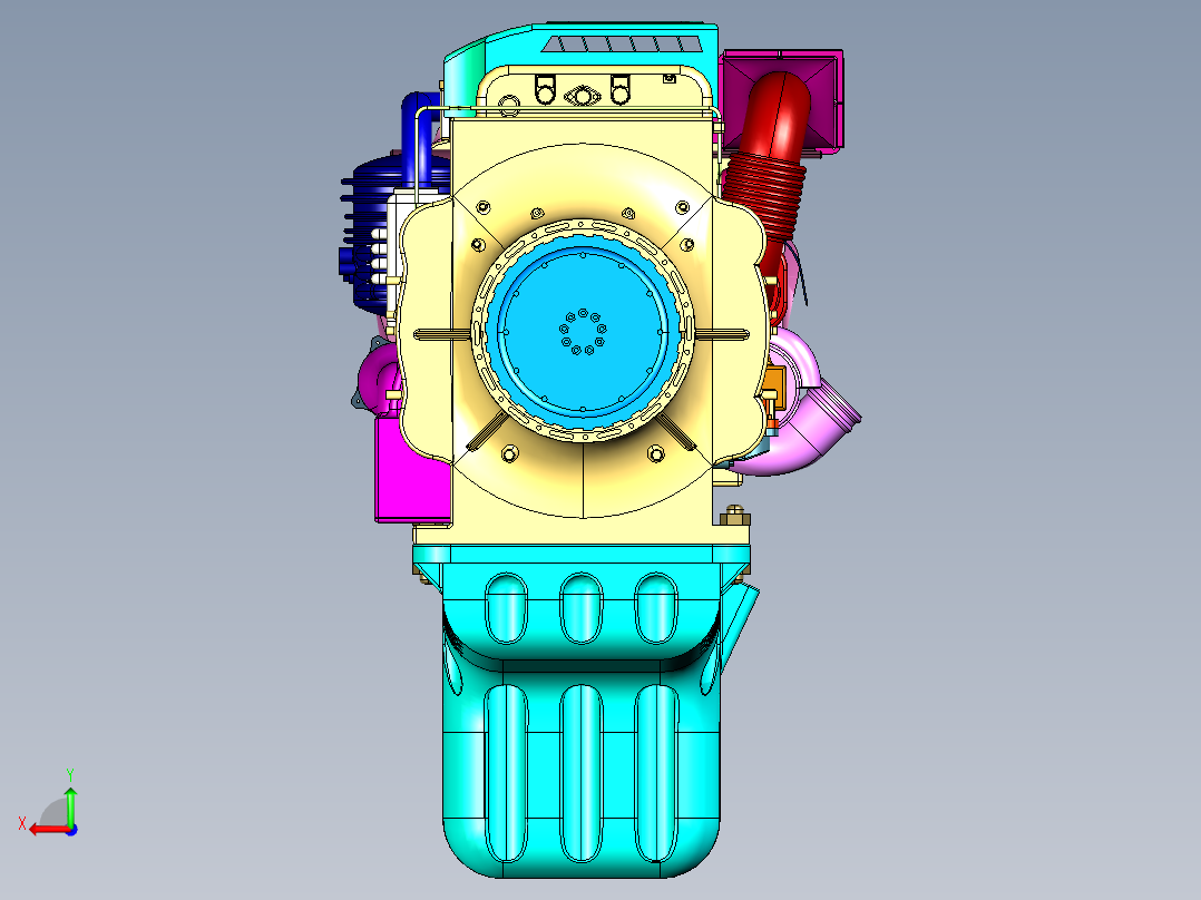 船舶和发电机组用柴油机后视图