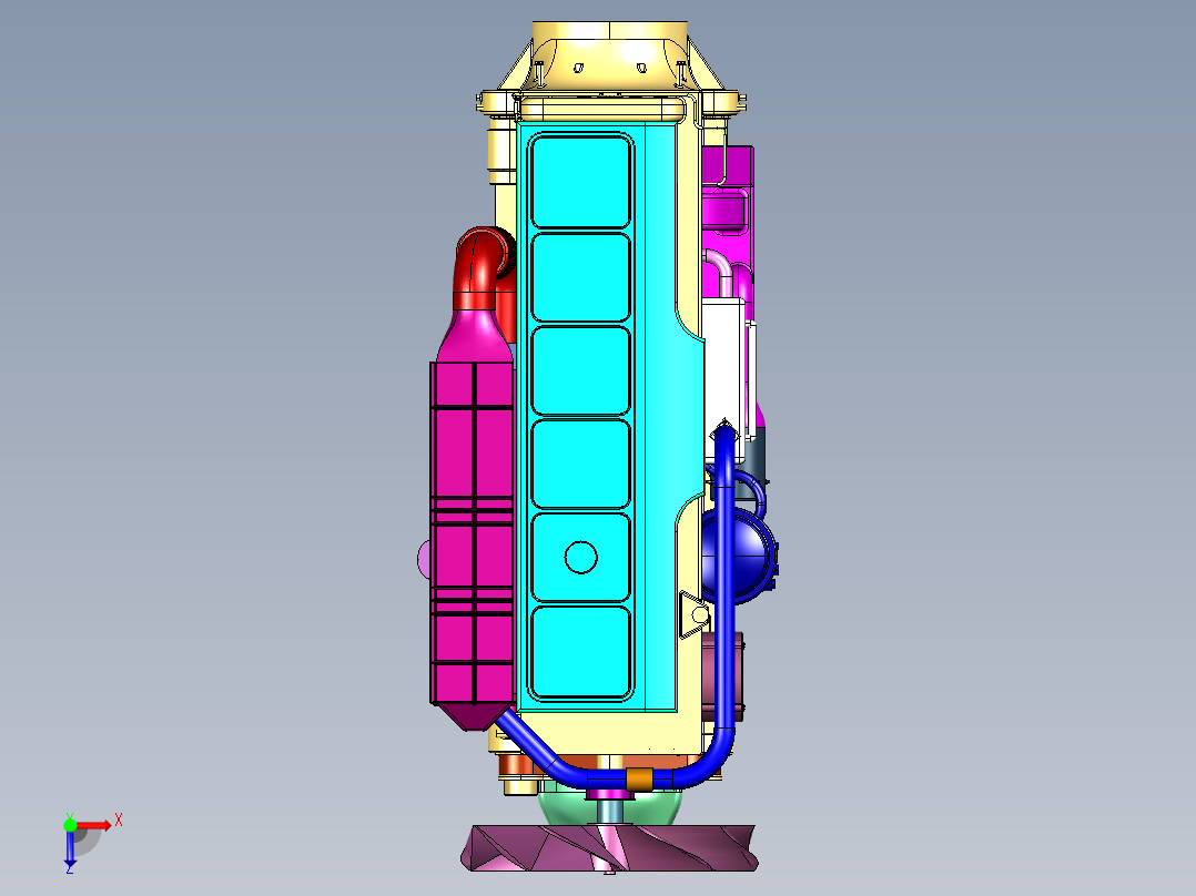 船舶和发电机组用柴油机俯视图