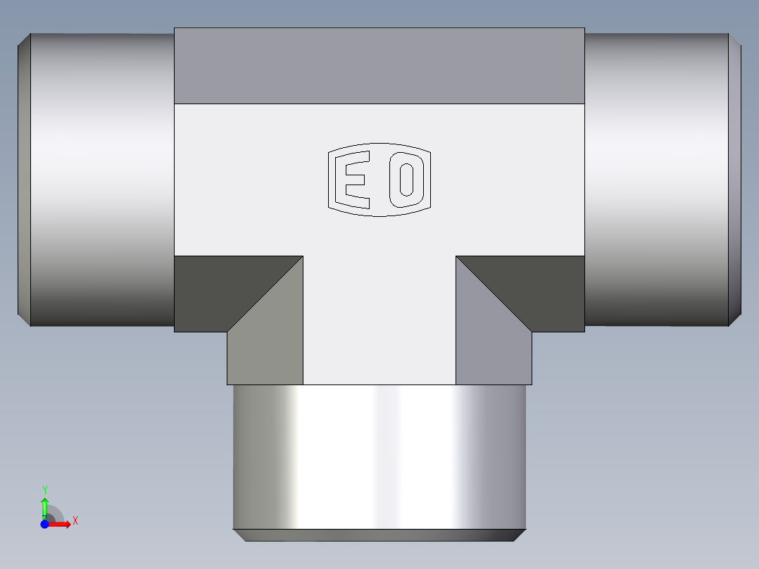 卡套式工业通用硬管接头EO_Union_tee_T20S71X前视图