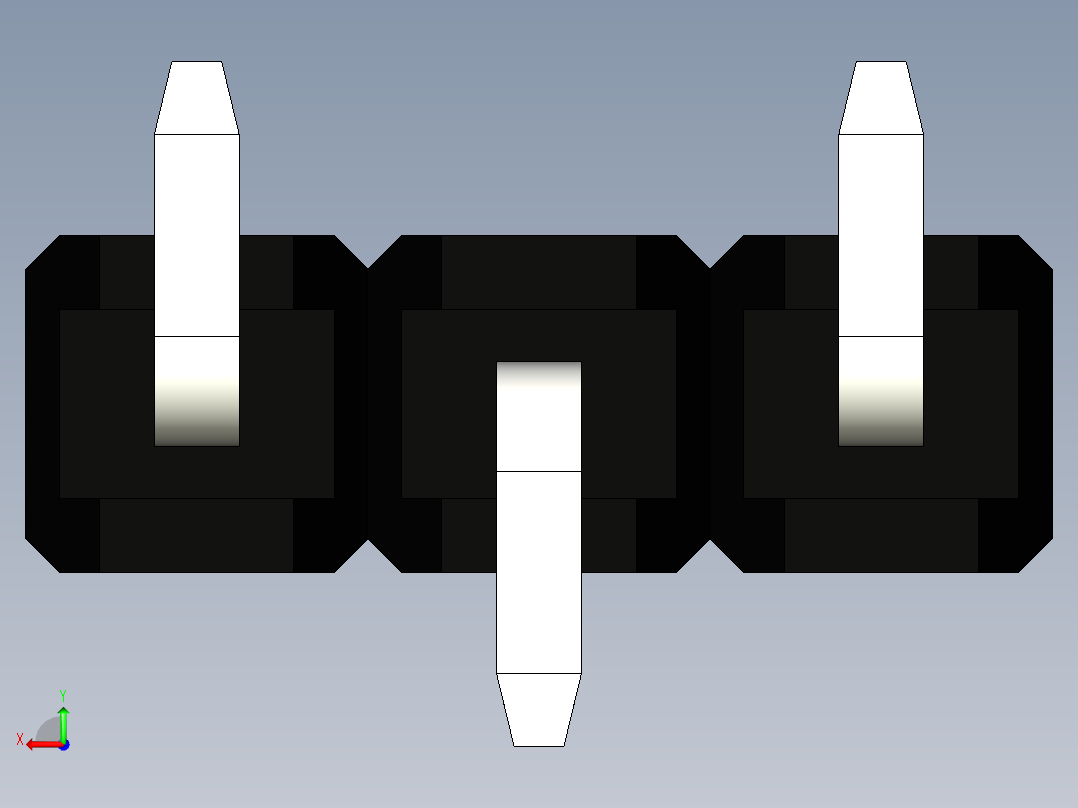 引脚接头-引脚接头-接头-连接器SMD间距2.54毫米，用于回流焊的印刷电路板上后视图