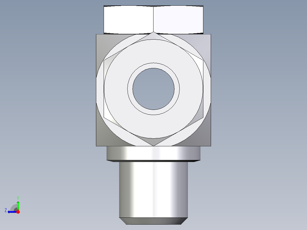 卡套式工业通用硬管接头EO_High_pressure_banjo_tee_TH10LRCF右视图